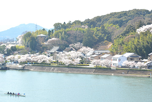 施設の側にある清流・瀬田川の風景画像